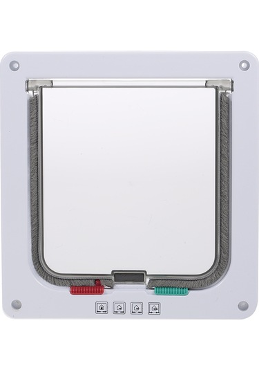 Vkemall Küçük Boy Beyaz Evcil Hayvan Kapısı - Kedi Köpek İç/harici Kullanım - Giriş-çıkış Kontrolü - Sessiz Ve Güvenli