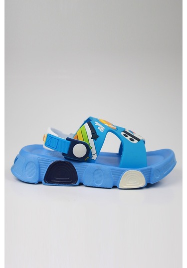 Günlük Unisex Çocuk Sandalet Esnek Kaymaz Taban Yazlık Ev Okul Kreş Ayakkabı Ps940-ps955 Mavi