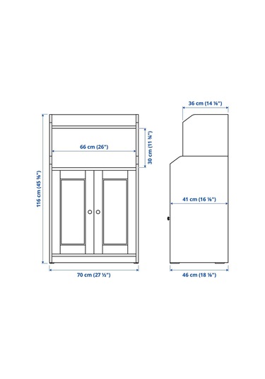 Büfe, Gri, 70x116 Cm Depolama Ve Organizasyo Vitrin Gri