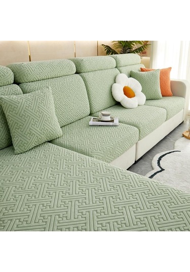 Mint Peluş Kanepe Koltuk Kılıfı Oturma Odası İçin Köşe Kanepe Seti Plus L 3 Seater