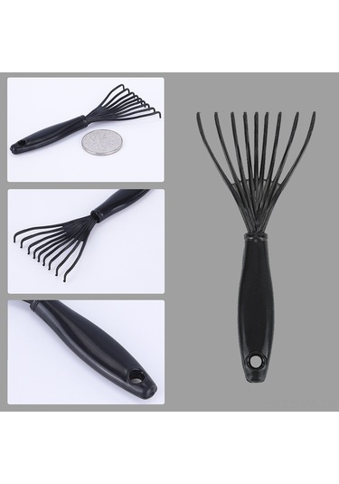 Vkemall Plastik Saç Fırçası Temizleyici - Taşınabilir Saç Teli Temizleme Aleti - Siyah
