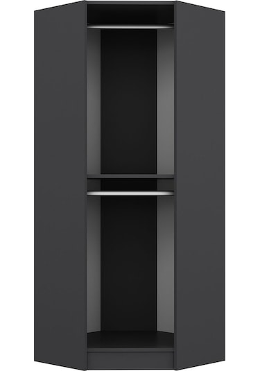 Minar Kale 1 Füme Cam Kapaklı Köşe Dolap Antrasit