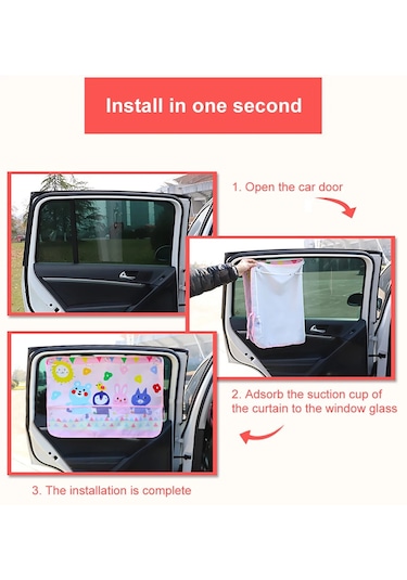 Dinosaurs Araba Güneşlik Araba Kapak Karikatür Arka Yan Cam Perde Film Araba Güneşlik Vizör Isı Uv Koruma Bebek Çocuk Çocuklar İçin 4