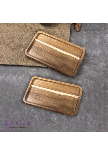 Naturalove Akasya Sunum Tabağı - 2'li / Dikdörtgen