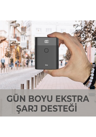 Bix Pb20w 10000mah Type-c Ve Usb Çıkışlı Dijital Ekran Powerbank