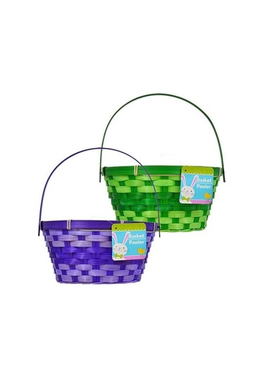 Paskalya İçin 4 Paket Yuvarlak Dokuma Bambu Sepetler Bambu