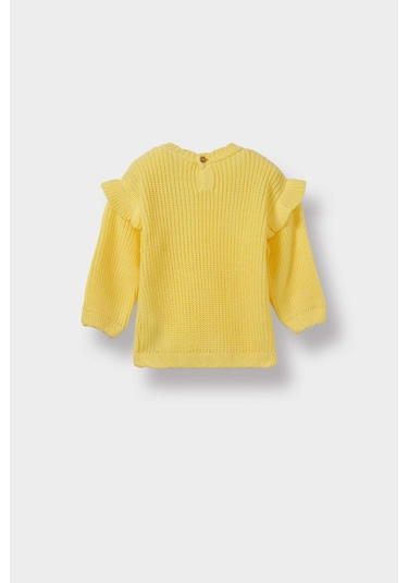 Defacto Kız Bebek Bisiklet Yaka Triko Kazak F2627a525wnyl118 Sarı