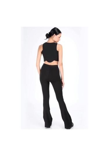 Incebelli Kadın Ispanyol Paça Çelik Taytsiyahm Siyah
