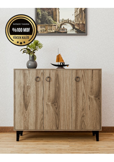 Dekorfim DF08102BR MDF Ayakkabılık Antre Hol Çok Amaçlı Dolap Ayakkabı Dolabı