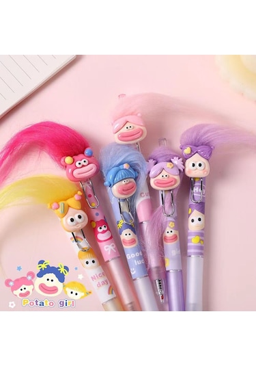 Karikatürlü Jel Tükenmez Kalem 6 Adet
