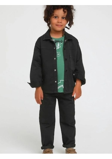 Jack Lions Erkek Çocuk Gabardin Yan Cepli Pantolon-14560 Siyah