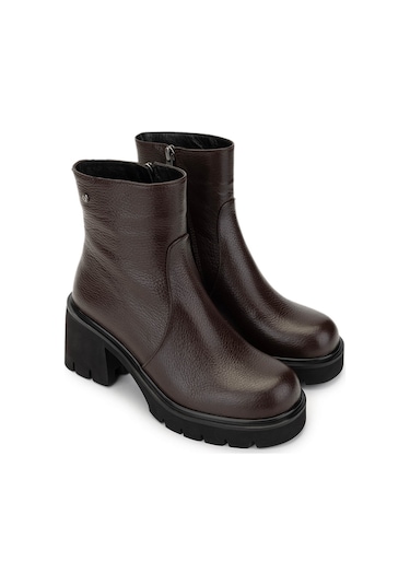 Tamer Tanca Kadın Hakiki Deri Kahverengi Casual Bot 33 52000 Bn Bot Sk24-25 Kahve Fltr Kahve