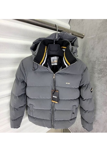 Hugo Boss Erkek Kışlık Mont Gri