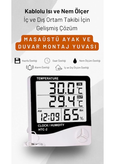 Htc-2 Kablolu Termometre Ve Nem Ölçer