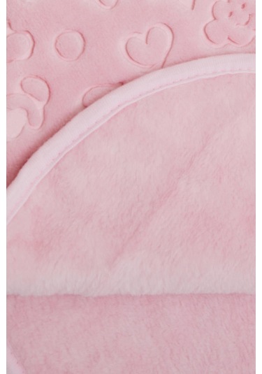 Breeze Golden Yenidoğan Bebek Battaniyesi Emboss Kabartma Desenli Pembe - Pembe