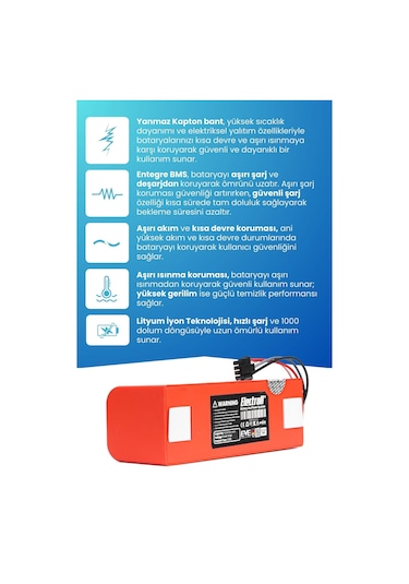 Roborock S55 Uyumlu Batarya 5200mah Pil Kutulu Robot Süpürge Bataryası