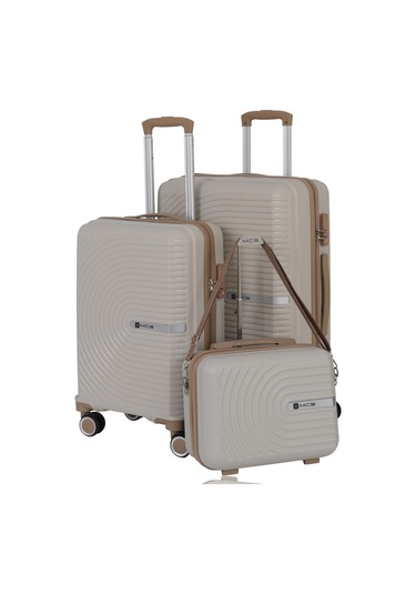 Mçs Polipropilen 3lü Valiz Seti Orta & Kabin & Makyaj V374 S24sy1000080-set 00421 Kemik/şampanya Kemik - Açık Bej