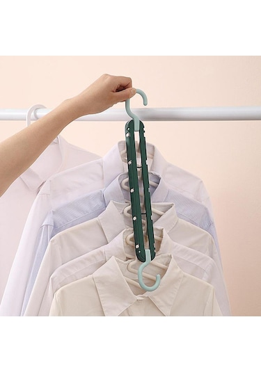 Suntek Magideal Elbise Askısı Depolama Çok Katmanlı Katlanır Yeşil