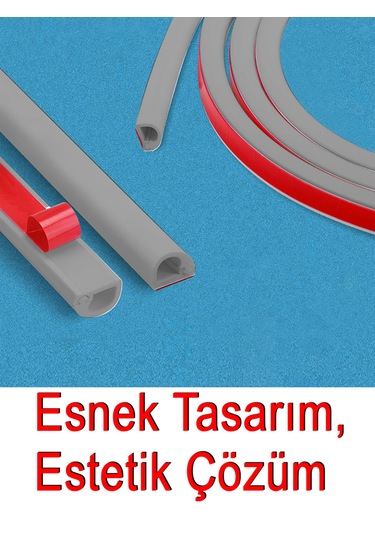 Greentech Esnek Kablo Kanalı Gri / Gt-kk02