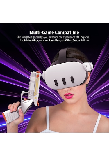 Amvr Meta Quest 3 Vr Silah Stok Denetleyici Sapları Uzatma Kolu Güçlendirme Aksesuarları