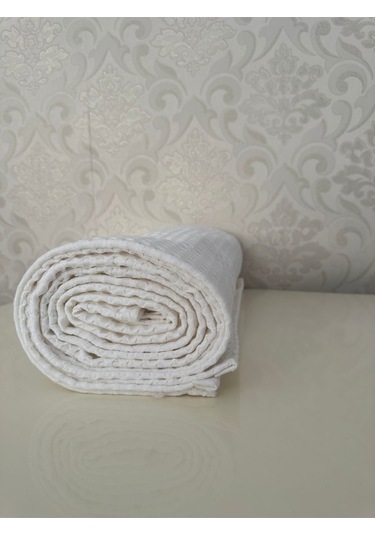 Premium %100 Pamuk Çift Kişilik Yazlık Pike, Yatak Örtüsü,terletmez Kumaş Beyaz Renk 240x200cm Beyaz