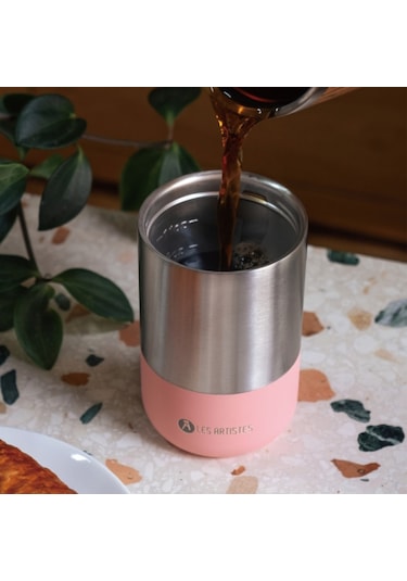 Les Artistes Paris Isı Yalıtımlı Çelik Termos Mug 350ml Metal Gri
