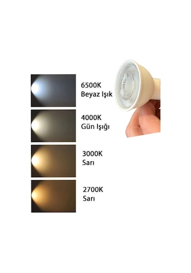 1 Adet Cata 8w 50w 6500k Beyaz Işık Gu10 Duylu Led Spot Ampul Tekli Beyaz Işık Gu10 Led Ampul