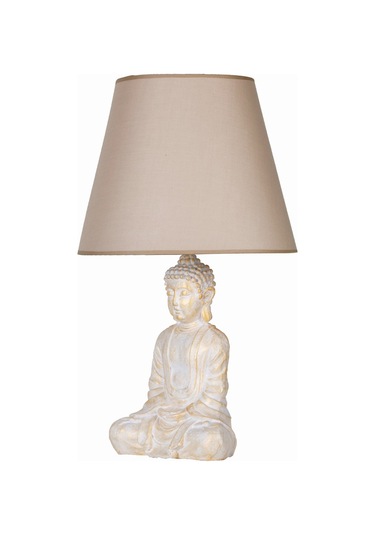 Qdec Modern Dizayn Buda Abajur Beyazgold-Bej Diğer