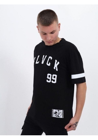 Çocuk Harf Baskılı Tshirt-14613 SIYAH