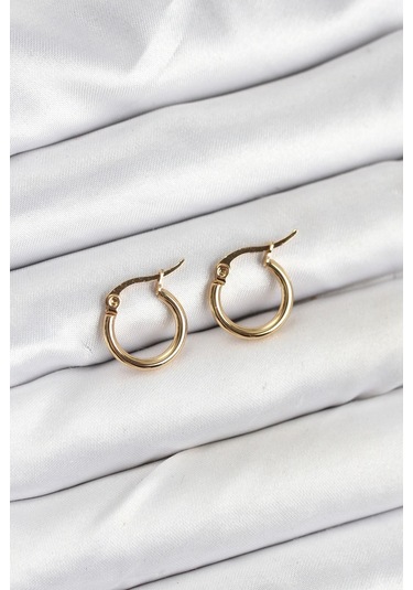 316l Çelik Gold Renk 12 Mm Halka Kadın Küpe Renkli