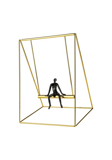 Suntek Salıncak Figürü Reçine Heykelcik Oturma Odası Soyut 29,5cmx41,5cm