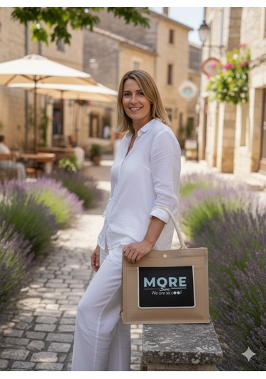 Moresun Jüt Keten Plaj Alışveriş Taşıma Çantası Bej - Siyah