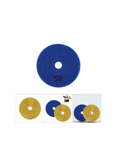 Springsun 100mm 4 İnç Mermer Taş Pürüzsüzleştirme Diski - Elmaslı, Hızlı Cila, Uzun Ömürlü 500 Zımpara