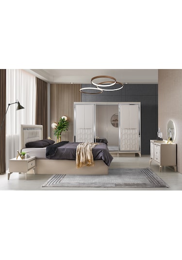 Dresden %100 Mdf Kumbeji Yatak Odası Traversli