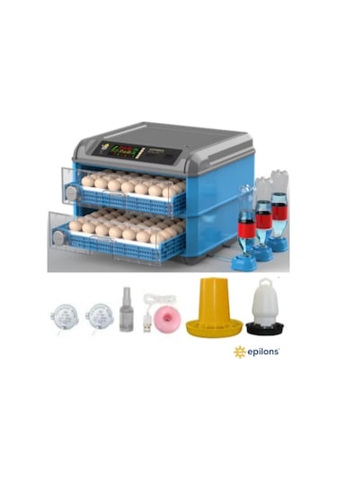 Tam Otomatik 128 Yumurta Kapasiteli Kuluçka Makinesi - Civciv Kaz Hindi Ördek Yetiştiriciliği Wifi Kamera Hediyeli