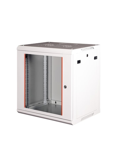 Lande - 12u 19" Duvar Tipi Rack Kabinet Genişlik: 600 Mm Derinlik: 450 Mm Açık Gri Demonte