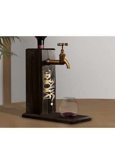 Bk Gift Aynalı Altın Kabartma Musluklu Doğal Siyah Ebony Ahşap Şarap Standı, Home Bar, İçecek Dispenseri, Ahşap İçecek Çeşmesi-18