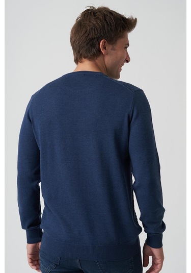 White Stone Alcácer Do Sal 4035 0 Yaka Pamuklu Triko İndigo İndigo