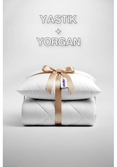 Niron Tek Kişilik Yorgan + 1 Adet Yastık Seti 155x215 Cm 4 Mevsim Mikrofiber Konfor Beyaz