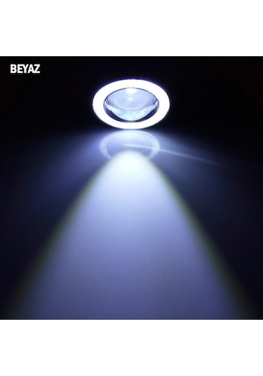 Ford Transit Tüm Modeller Uyumlu, Universal Mercekli Led Sis Farı, 76mm Beyaz Renk