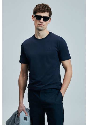 Lufian Pablo Modern Grafik T- Shirt Lacivert Lacivert 111020265100200 Lacivert