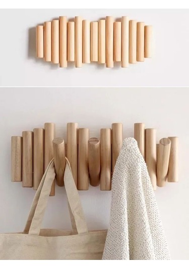 Minimalist Doğal Ahşap Duvar Askısı