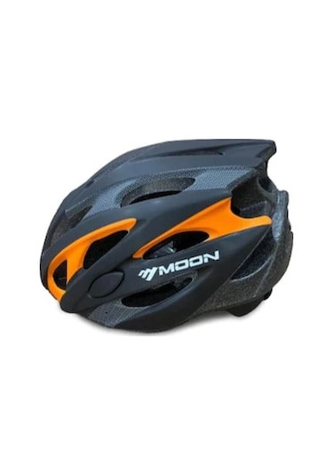 Moon Mv-29 Kask Işıklı - Mat Siyah Carbon Turuncu - L Siyah - Turuncu