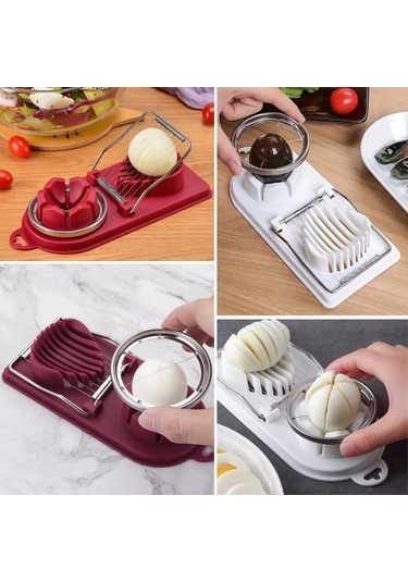 Büro Ev Ofis Mutfağı İçin Çift Kademe Yumurta Meyve Eşit Kesici Dilimleyici Aparat Diğer