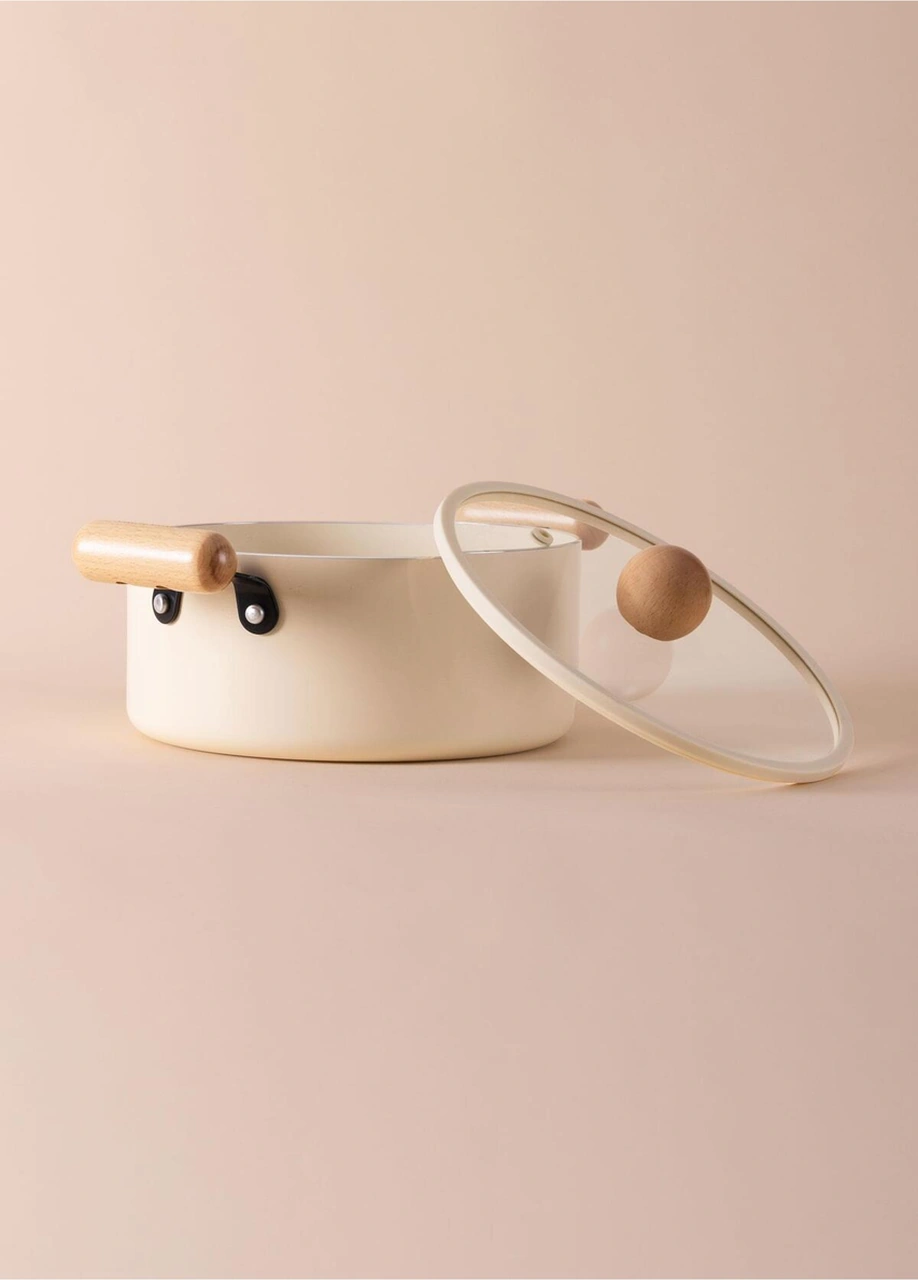 The Mia Cucina 6 Parça Tencere Seti Takımı İndiksiyonlu Ocaklara Uyumlu Krem