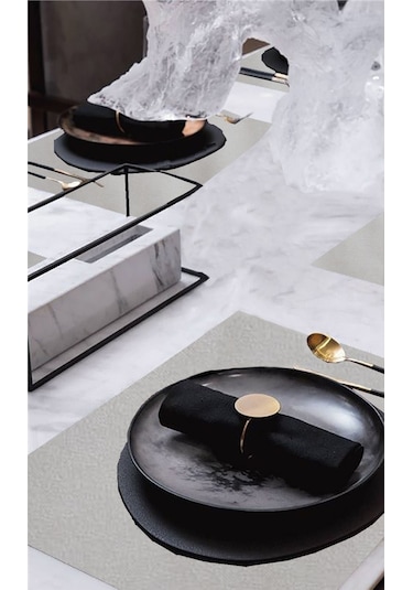 6'lı Kadife Dokulu Servis Peçetesi Açık Krem