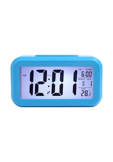 Işık Sensörlü Termometreli Alarmlı Dijital Masa Saati (330958218)