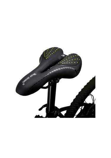 Bisiklet Sele Nefes Alabilir Pu Deri Boş Yastık Rahat Yol Mtb Bisiklet Sele Gel + Poliüretan Şok Emici Yeşil