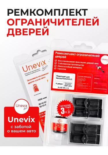 Unevix Renault Koleos 4 Kapılı İçin Kapı Sınırlayıcı Tamir Kiti 160285191