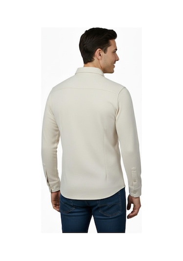 Raymons Erkek Spor Silim Fit Dokuma Gömlek Bgl-st04946 Taş